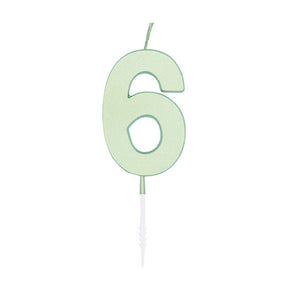 Globos Tortenkerze 4,5cm Pastell Mint Nr. 6