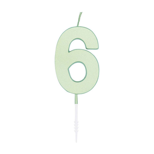 Globos Tortenkerze 4,5cm Pastell Mint Nr. 6