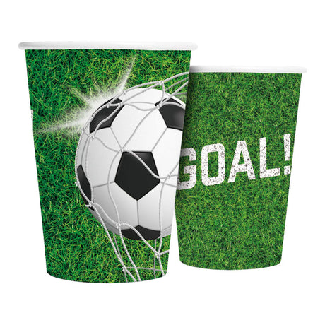 Globos Pappbecher 210ml Fußball - 8 Stk.