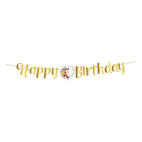 Globos Flaggenlinie „Happy Birthday Pferde“ – 2 m