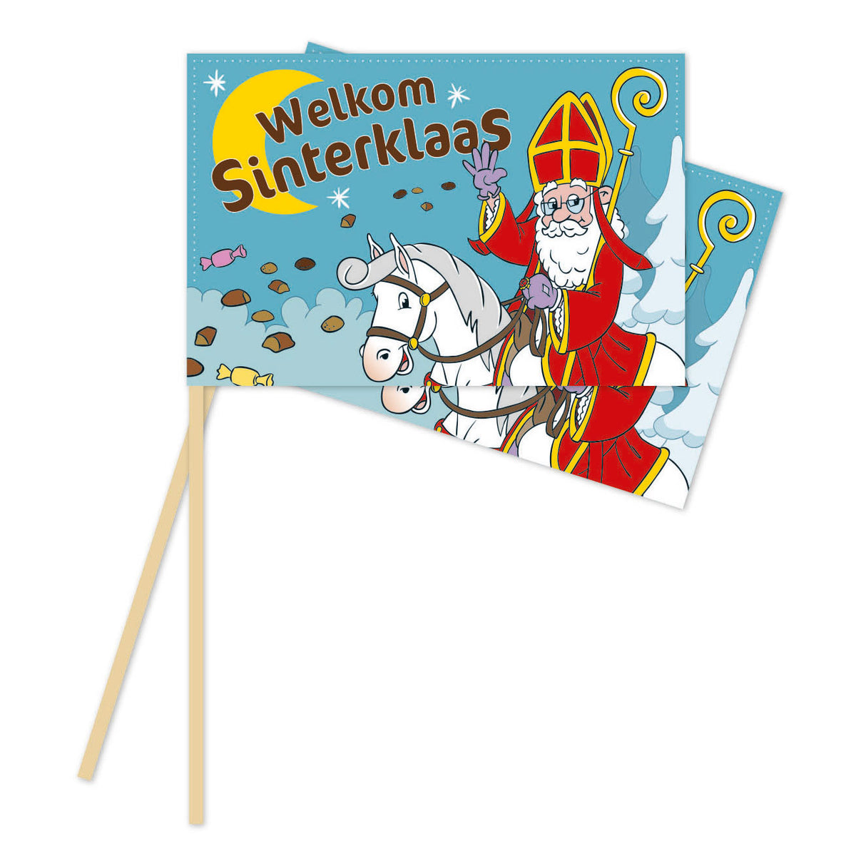 Sinterklaas Papierfahnen 10 Stück | 12 Stück