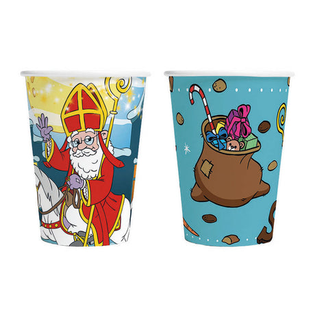 Globos Pappbecher 210ml Sinterklaas - 8 Stk.