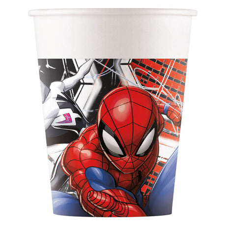 Globos Pappbecher 200ml Spiderman World of Web - 8 Stk.