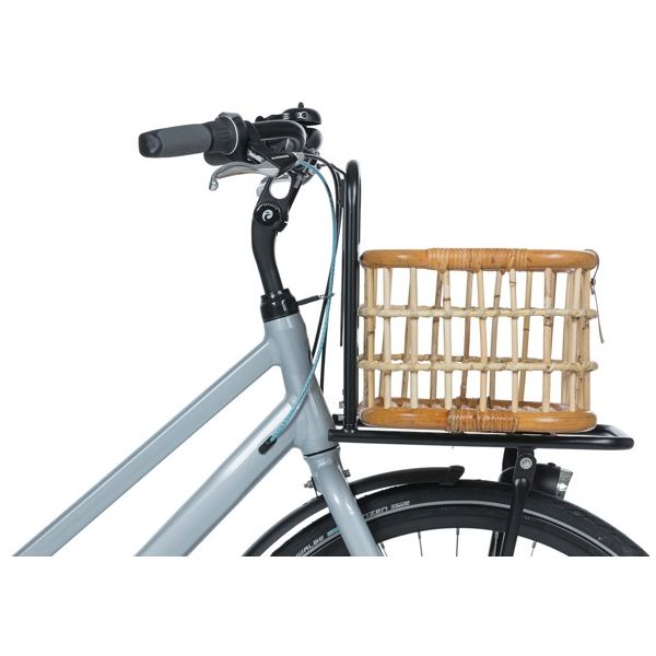 Basil Green Life - Rattan Fahrradkorb - mittel - Land natürlicher Braun