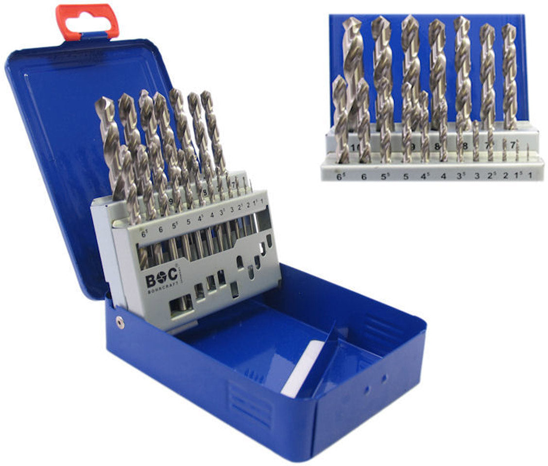 HSS Drilling Set 19-delen i PVC-låda