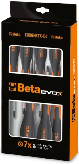 Beta 7-delige set schroevendraaiers Tools voor schroeven met Tamper Resistant Torx® profiel<br>