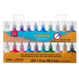 Scribbles • 3D-Textilfarben-Set 29,5 ml Glitzer Regenbogen 20 Stück
