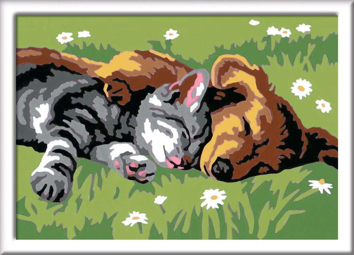 Ravensburger Kreart Gemälde bei Nummer - Schlafkatzen und Hunde