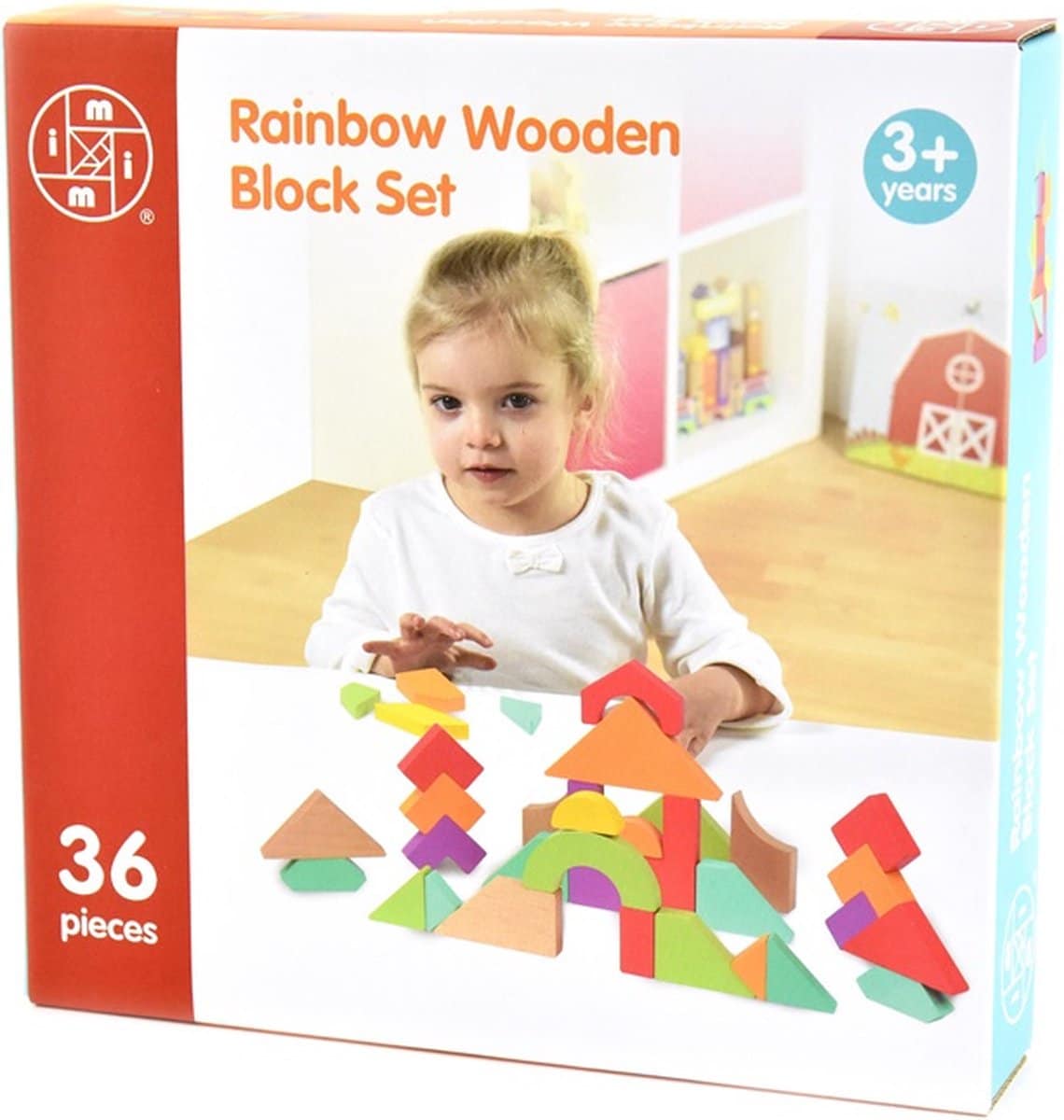 Intro-Regenbogen-Holzklötze-Set mit 36 Teilen