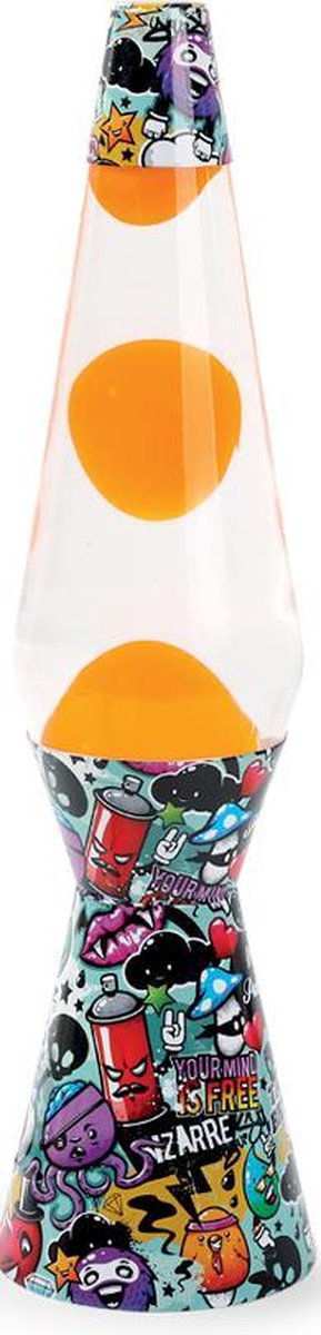 I-total Lavalampe – Lavalampe – Stimmungslampe – 40 x 9,2 cm – Glasaluminium – 30 W – urbanes Graffiti – xl1774