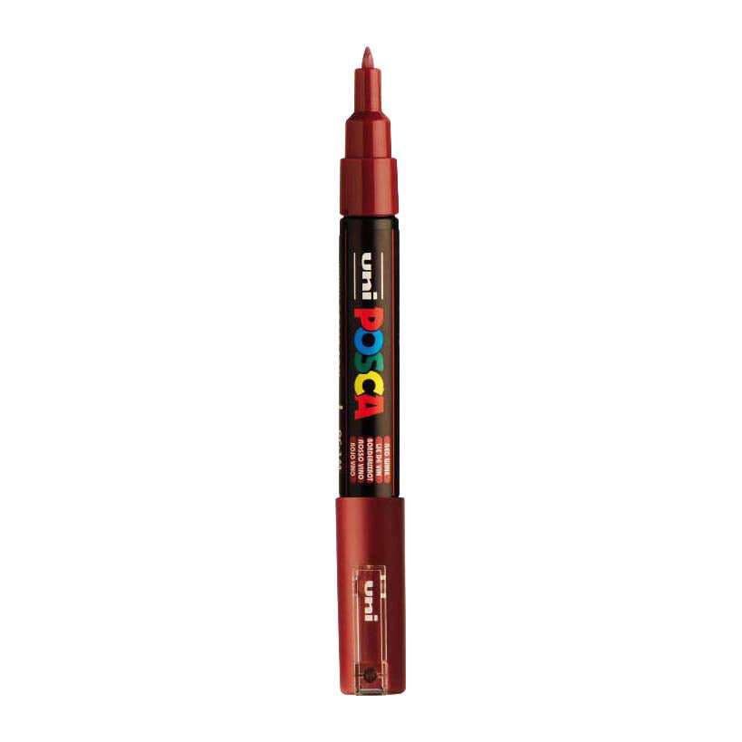 Uni Posca Farbmarker 1mc Weinrot – konische Spitze – 1 mm