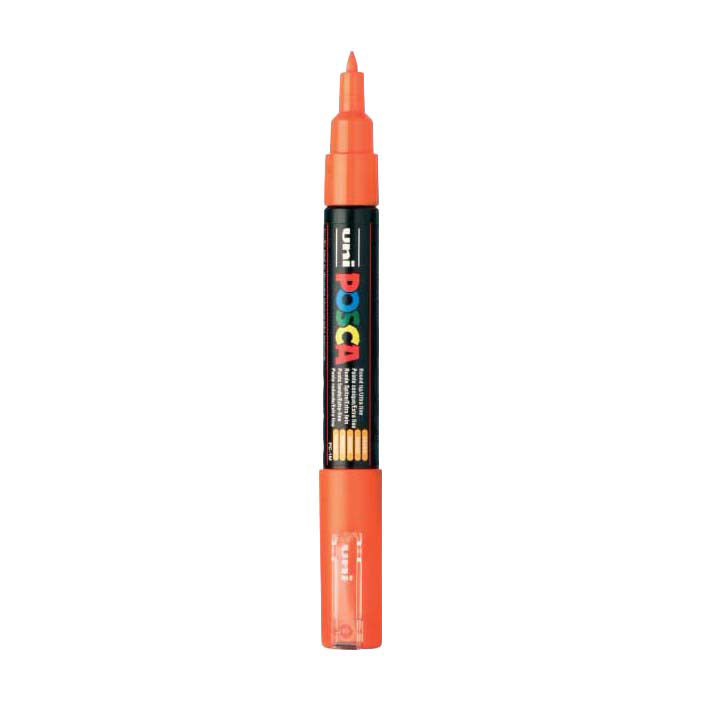 Uni-Posca Posca-Marker, Größe PC-1m, Strichstärke 0,7 mm, extrafein, Orange, 1 Stück