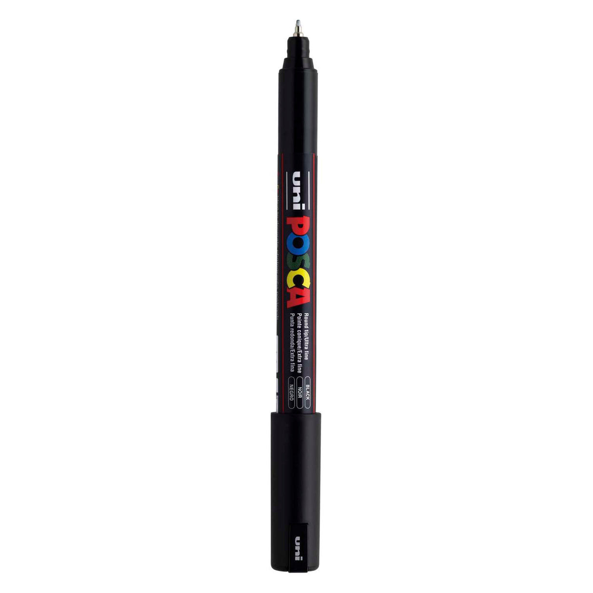 Uni-Posca Posca-Marker, Größe PC-1MR, Strichstärke 0,7 mm, extrafein, schwarz, 1 Stück