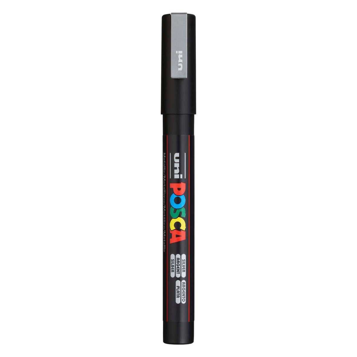 Uni-Posca Posca-Marker, Größe PC-3m, Strichbreite 0,9–1,3 mm, fein, silber, 1 Stück
