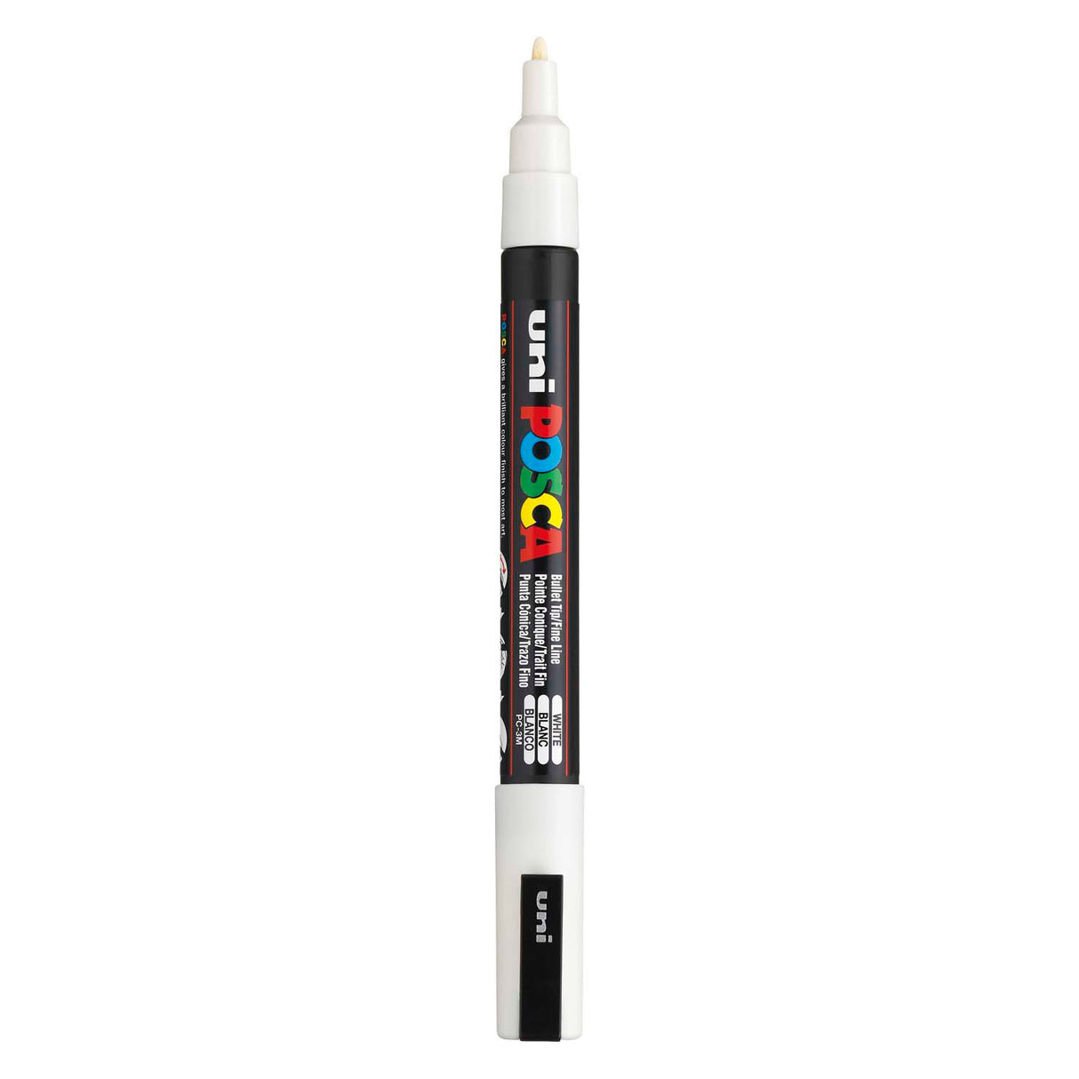 Uni Posca PC3M Acrylmarker weiß – runde Spitze bis 1,3 mm