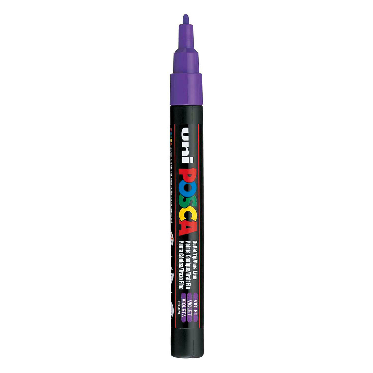 Uni-Posca Posca-Marker, Größe PC-3m, Strichstärke 0,9–1,3 mm, fein, violett, 1 Stück