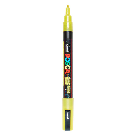 Uni posca pc3m verfmarker glitter geel - ronde punt tot 1,3 mm