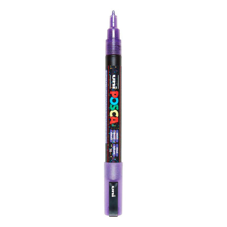 Uni posca pc3m verfmarker glitter paars- ronde punt tot 1,3 mm