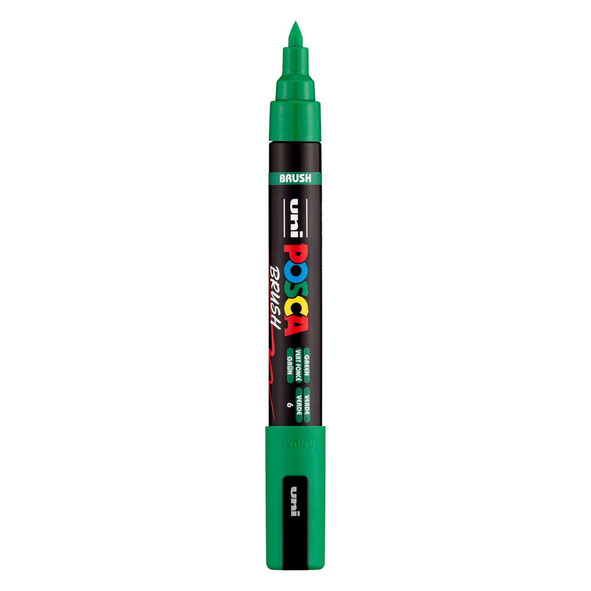 Uni posca brushmarker pc5br groen - brushpunt 1-4 mm