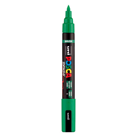 Uni posca brushmarker pc5br groen - brushpunt 1-4 mm