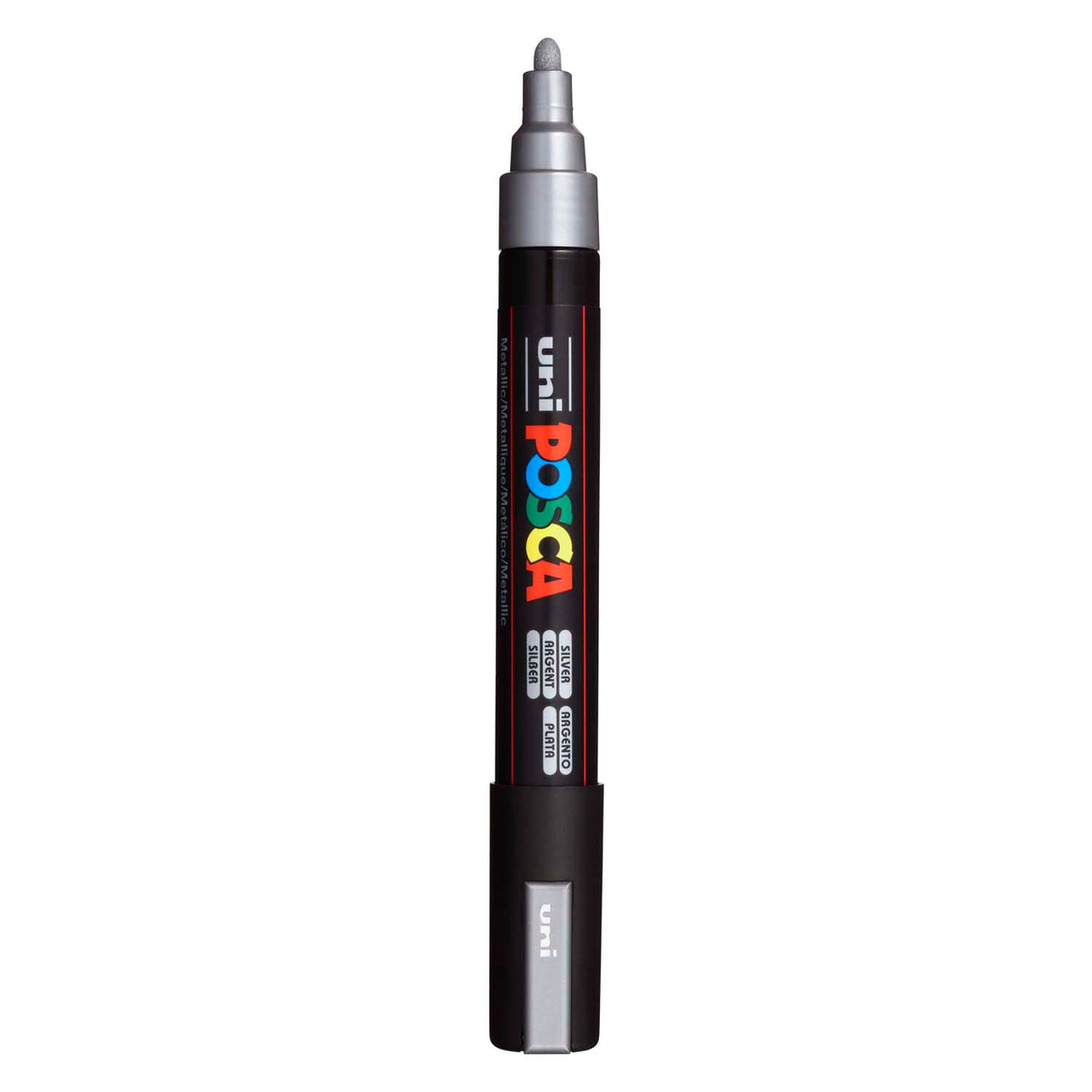 Uni-Posca Posca-Marker, Größe PC-5m, Strichstärke 2,5 mm, mittel, silber, 1 Stück