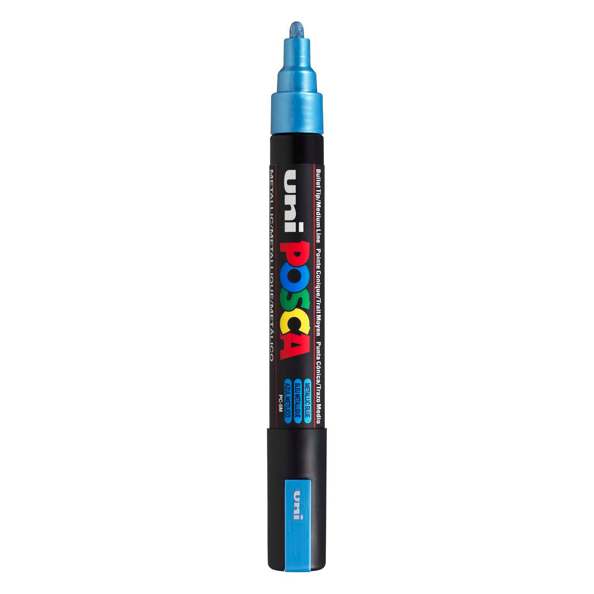 Uni-Posca Posca-Marker, Größe PC-5m, Strichbreite 2,5 mm, mittel, metallic-blau, 1 Stück