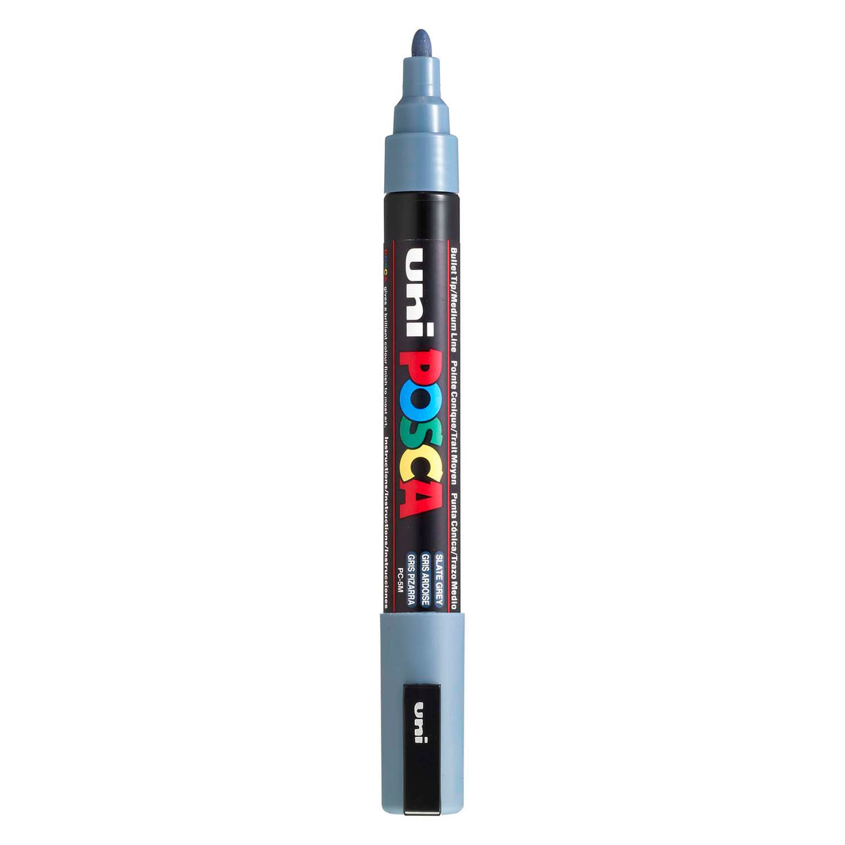 Uni-Posca Posca-Marker, Größe PC-5m, Strichbreite 2,5 mm, mittel, Schiefergrau, 1 Stück