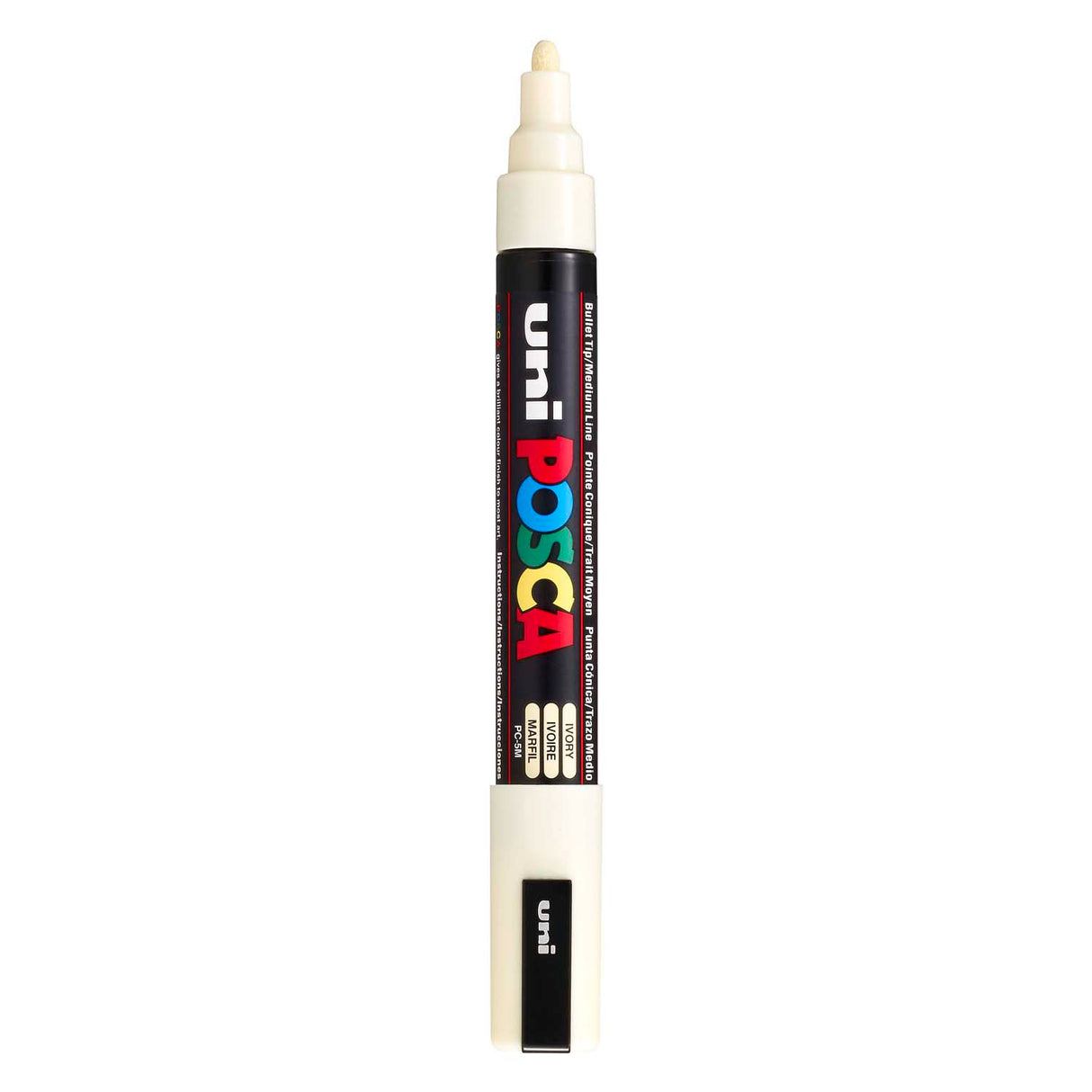 Uni-Posca-Posca-Marker, Größe PC-5 m, Strichstärke 2,5 mm, mittel, elfenbeinfarben, 1 Stück