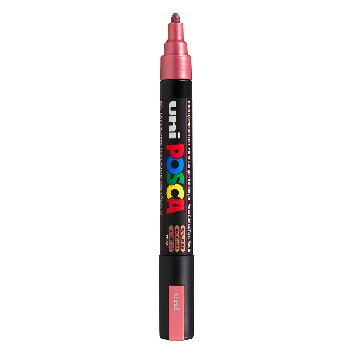 Uni-Posca Posca-Marker, Größe PC-5m, Strichbreite 2,5 mm, mittel, rot metallic, 1 Stück