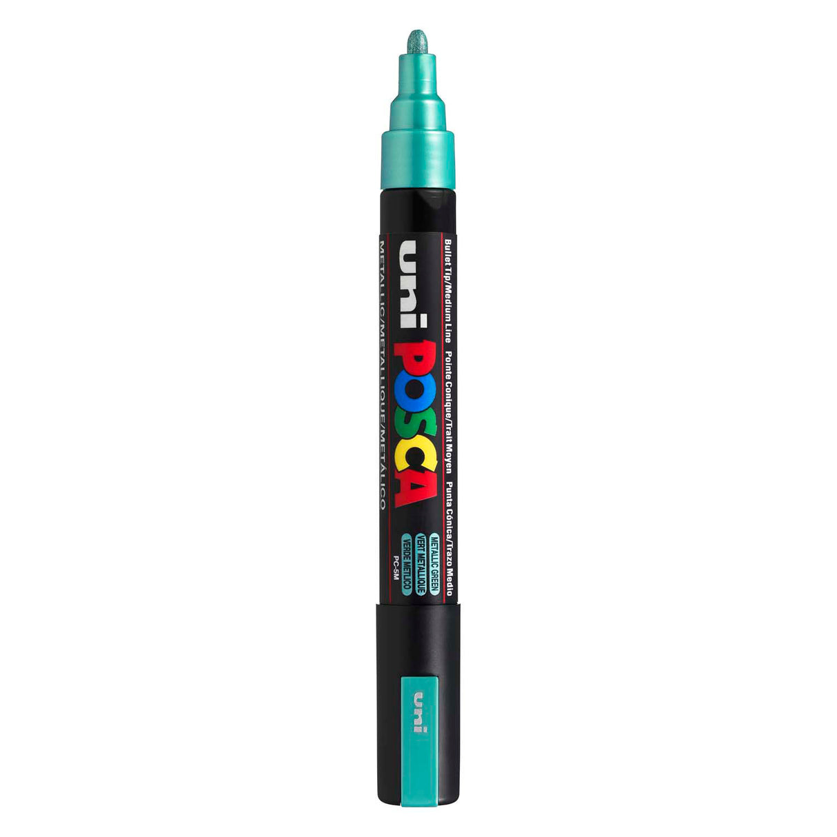 Uni-Posca Posca-Marker, Größe PC-5m, Strichbreite 2,5 mm, mittel, grün metallic, 1 Stück