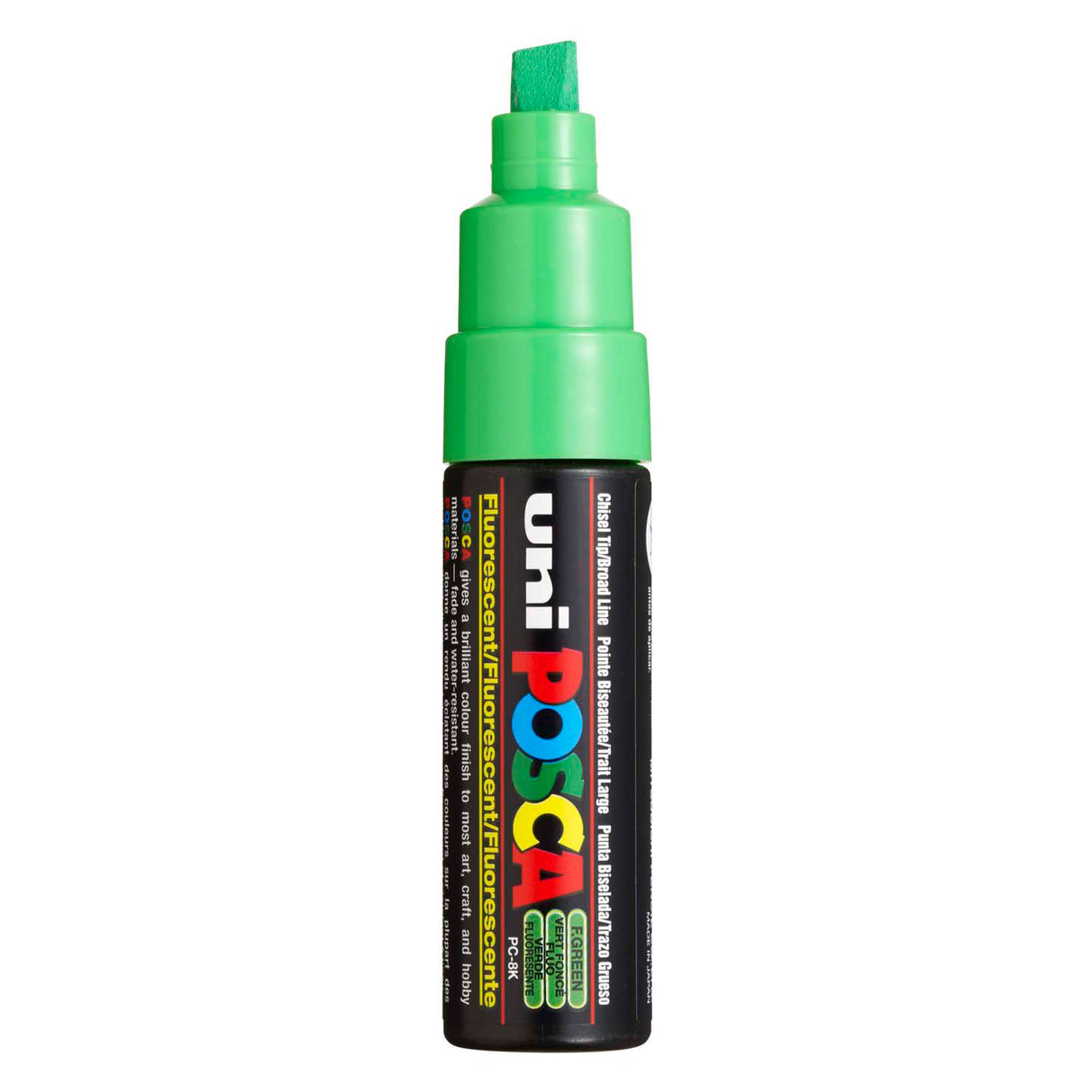 Uni-Posca Posca-Marker, Größe PC-8k, Strichstärke 8 mm, breit, fluogrün, 1 Stück