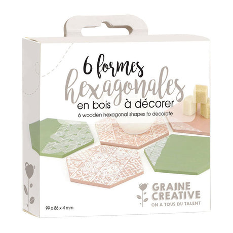 Graine kreative Graine-Holz-Sechseckformen – 6 Stück.