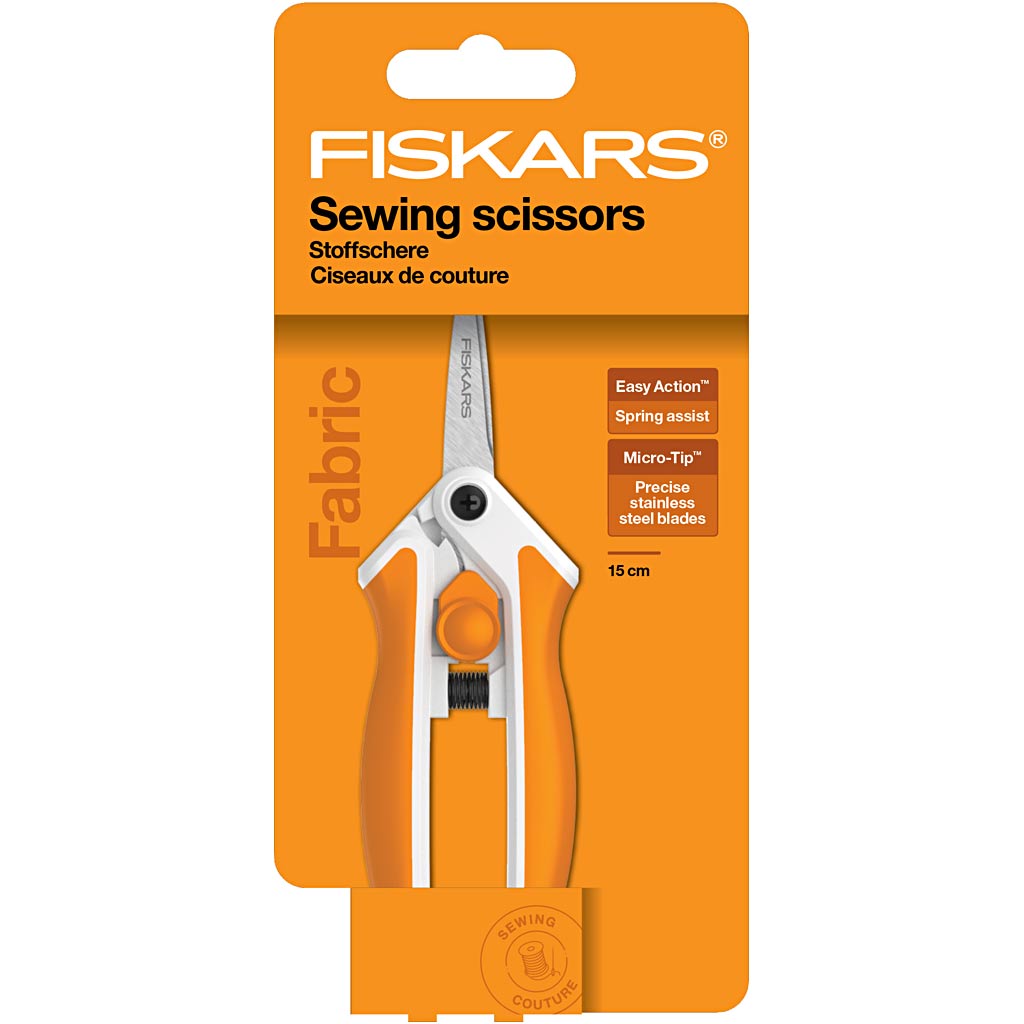Creativ Company Fiskars Soft-Touch-Schere, L: 15 cm, Mikrospinnen, 1 Stück