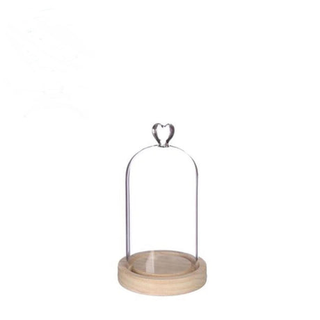 Ideas 4 seasons stolp hart met houten basis ø10xh18cm