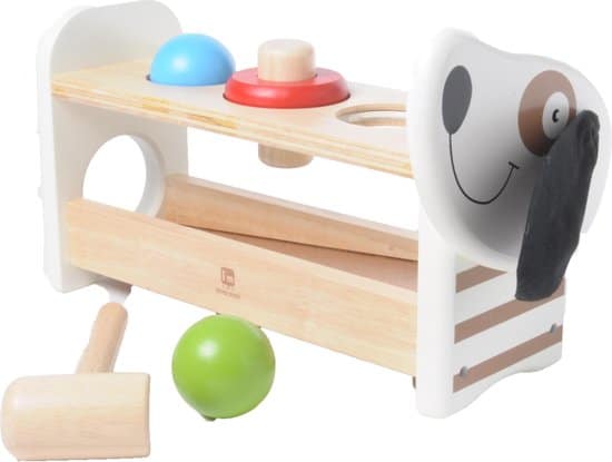 Bongers Toy I'm Doggy Hammerbank aus Holz mit Hammer