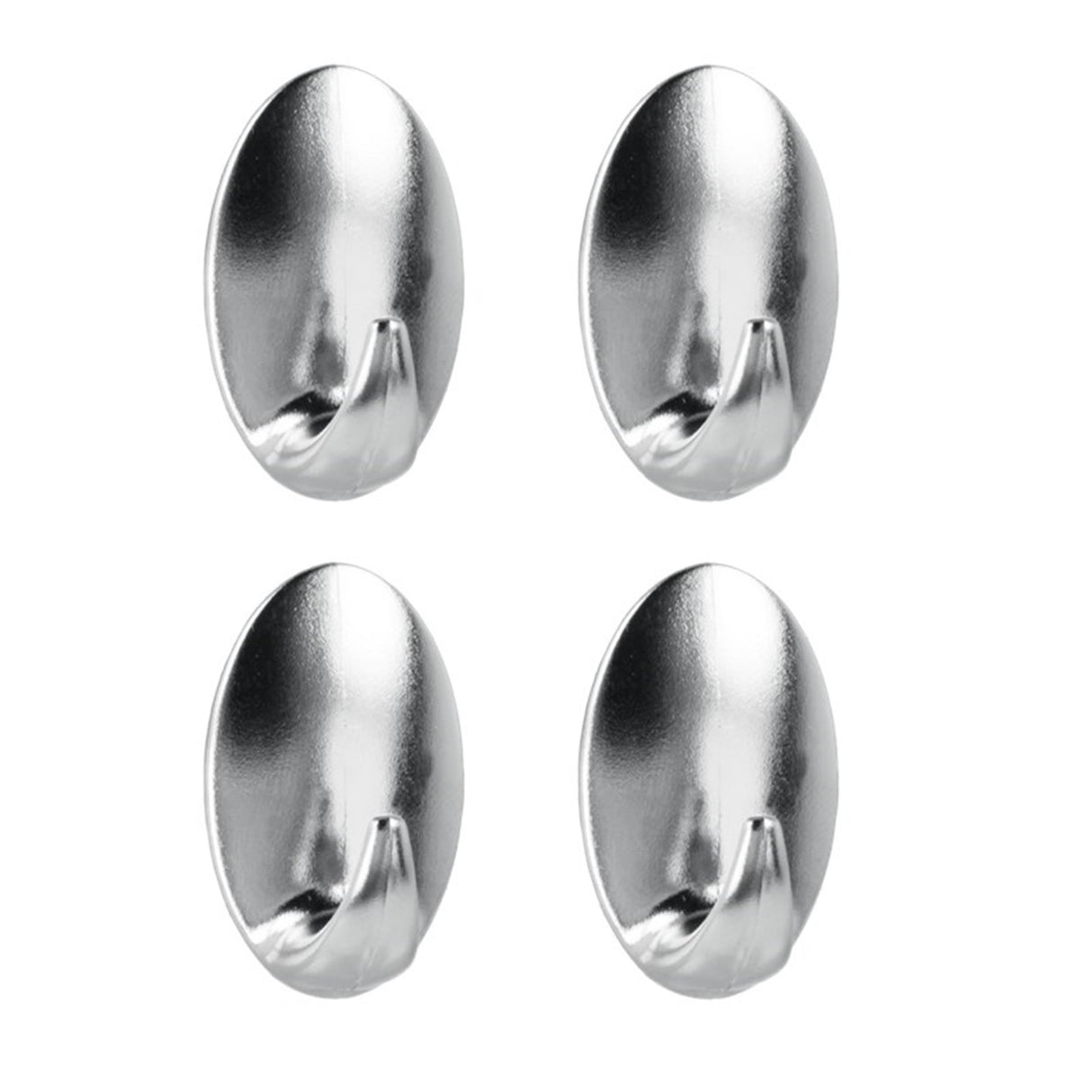 Metaltex Klebehaken 4 Stück verchromt oval | 10 Stück