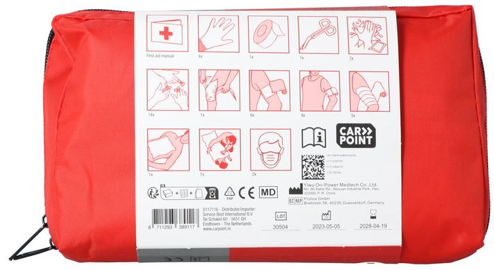 Carpoint First Aid Set 40-Piece splňuje DIN Standard 13164: 2022