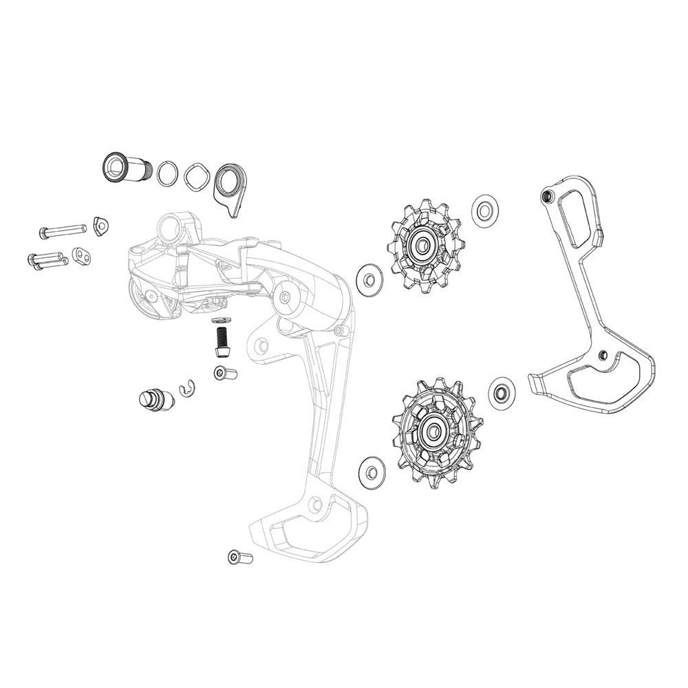 Sram Umwerferkäfig rot xplr Achsen zum kompletten Austausch des Käfigs