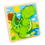 Bigjigs houten vormenpuzzel t-rex - 4st.