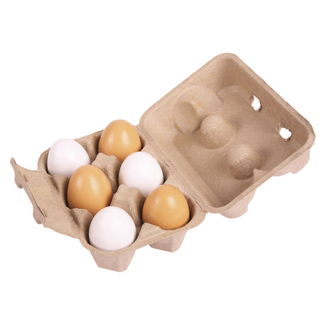 Bigjigs Toys – Eierbox mit 6 Holzeiern