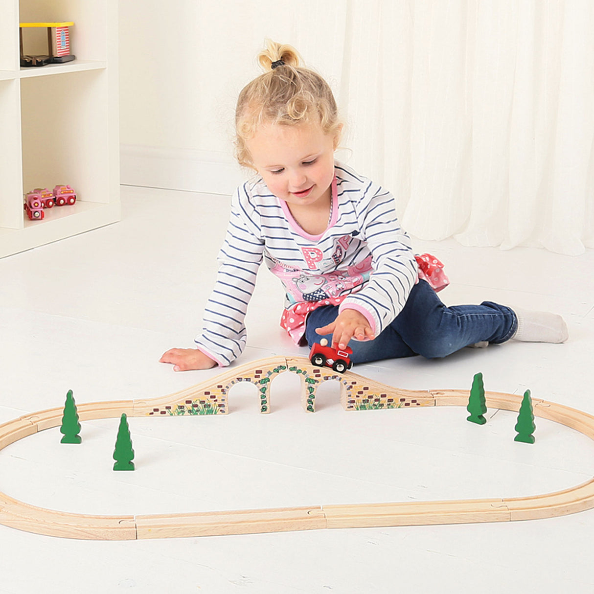 Bigjigs Wooden Rails Bridge med 3 buer