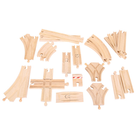 Bigjigs Holzschienen-Verlängerungsset, 25-tlg.