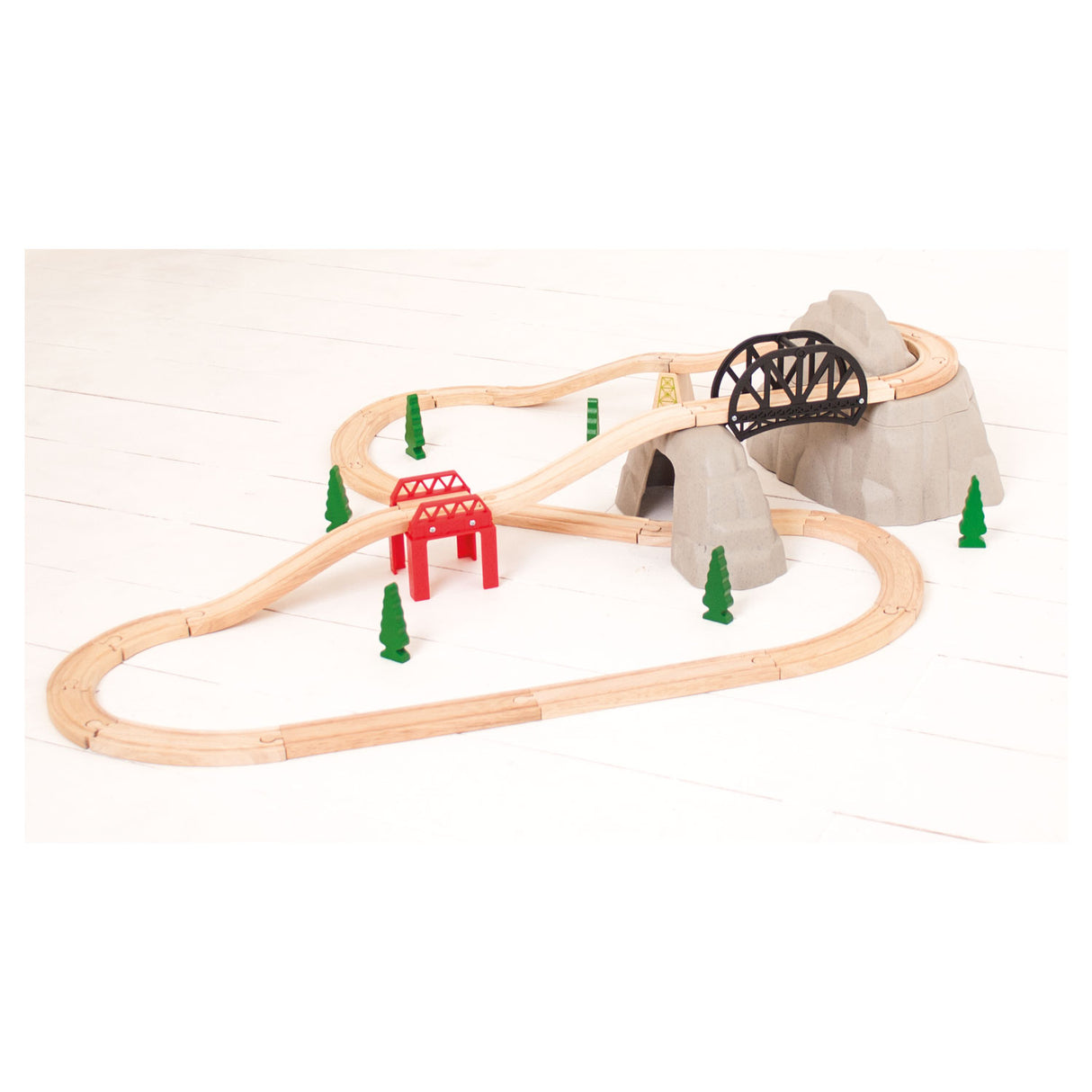 Bigjigs Wood Rails Rocky Mountain Expansion Set, 12dlg.