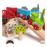 Bigjigs Wooden Road und BAUS -SET -Landschaft, 80dlg.