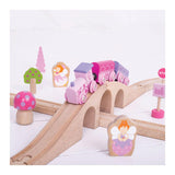 BigJigs Wooden Train Juego de rosa, 40dlg.