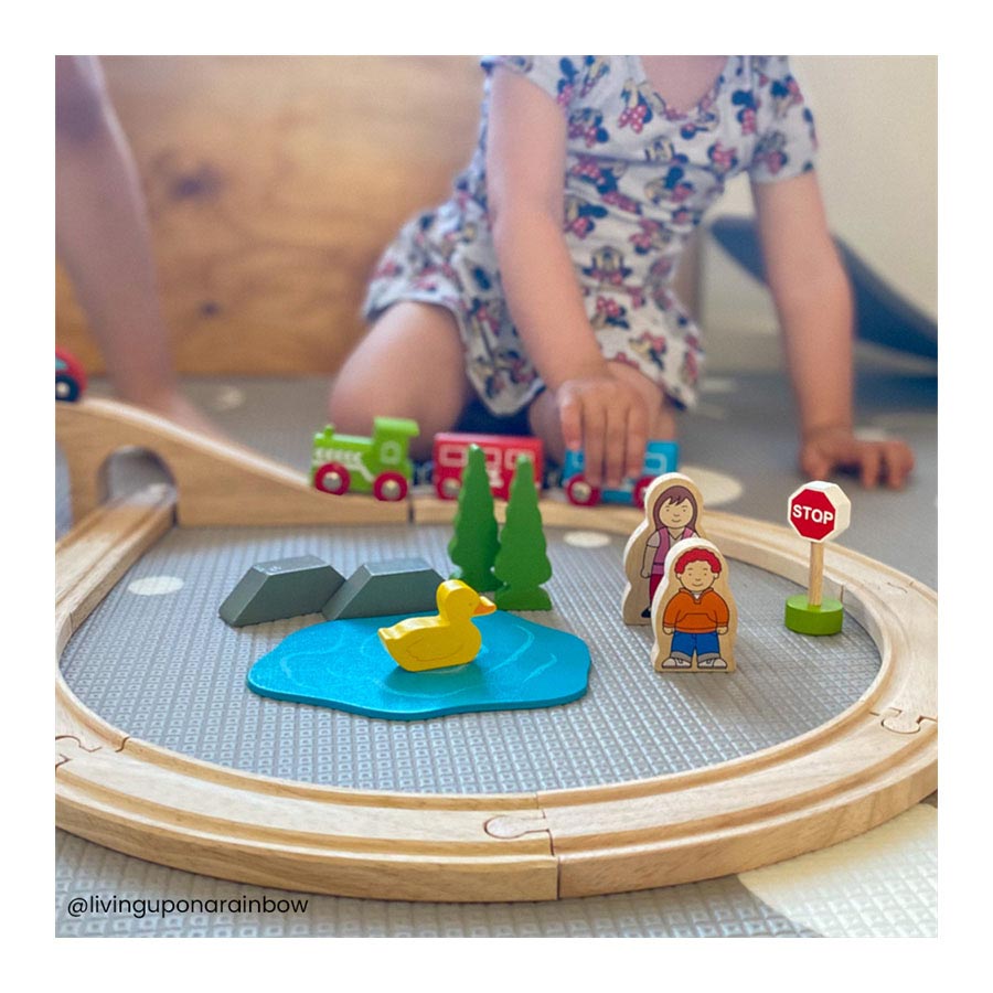 Bigjigs Holzeisenbahn-Set, 26-teilig.
