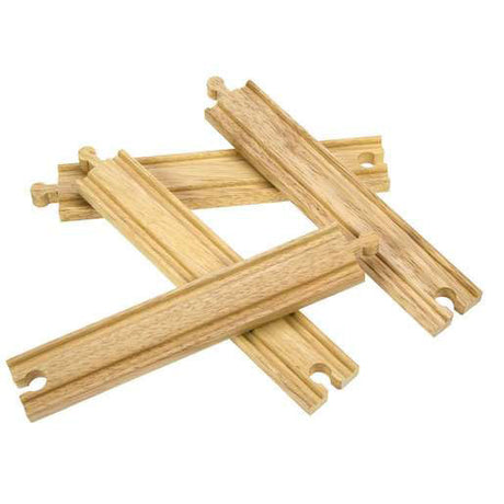 Bigjigs Rail Holzeisenbahngleise, rechte Teile (4 Stück)