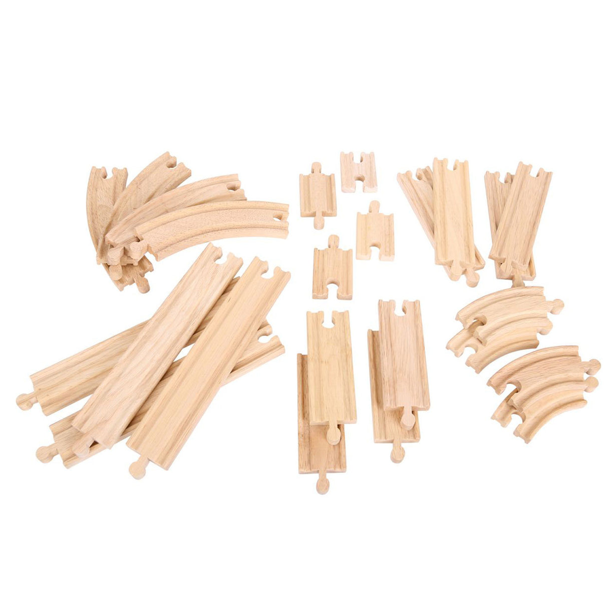 Bigjigs wooden expansion set rails and bends, 24dlg.