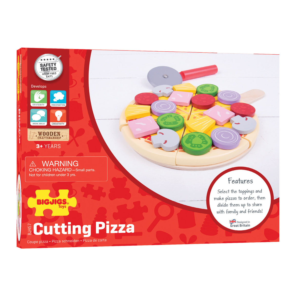 Bigjigs Holzpizza mit Belag