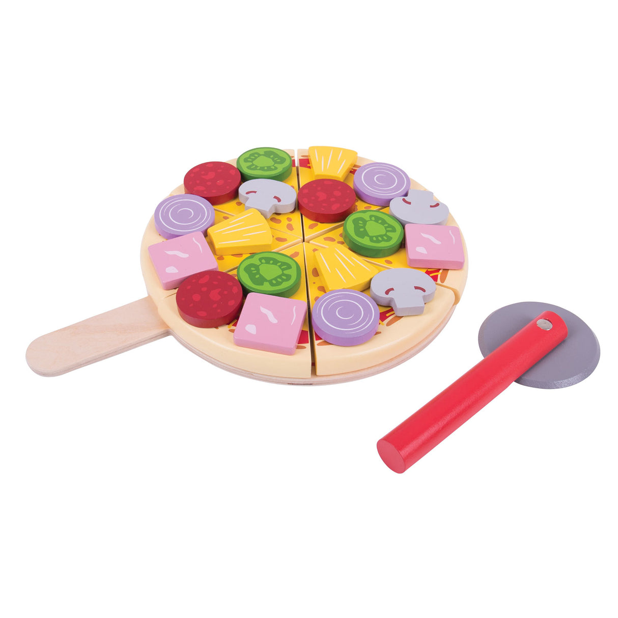 Bigjigs Holzpizza mit Belag